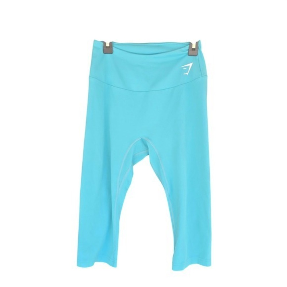 Gymshark Blue Turquoise Cropped Leggings Capri Workout Fitness Women's Size M